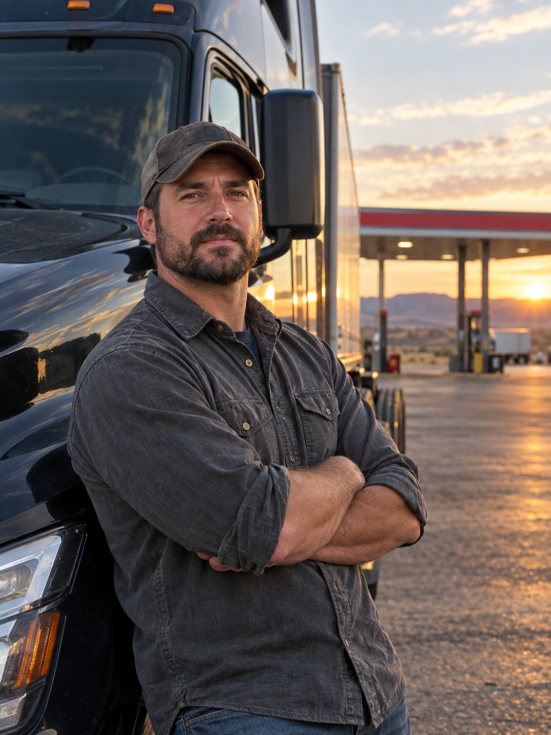 Owner-operator at his truck